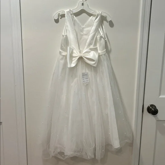 Flower Girl Dress| First Communion | Pearled Satin Dressl NWT - 7 - Picture 2 of 9